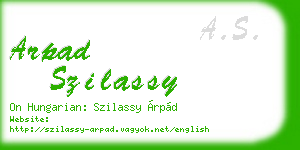 arpad szilassy business card