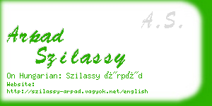 arpad szilassy business card
